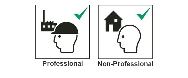 piktogramme der leiter klassifizierung in professional und non-professional