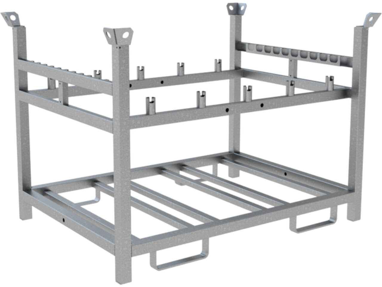 schake stapelpalette 3nox-5v bestehend aus 10 leitbaken, fussplatten und leuchten