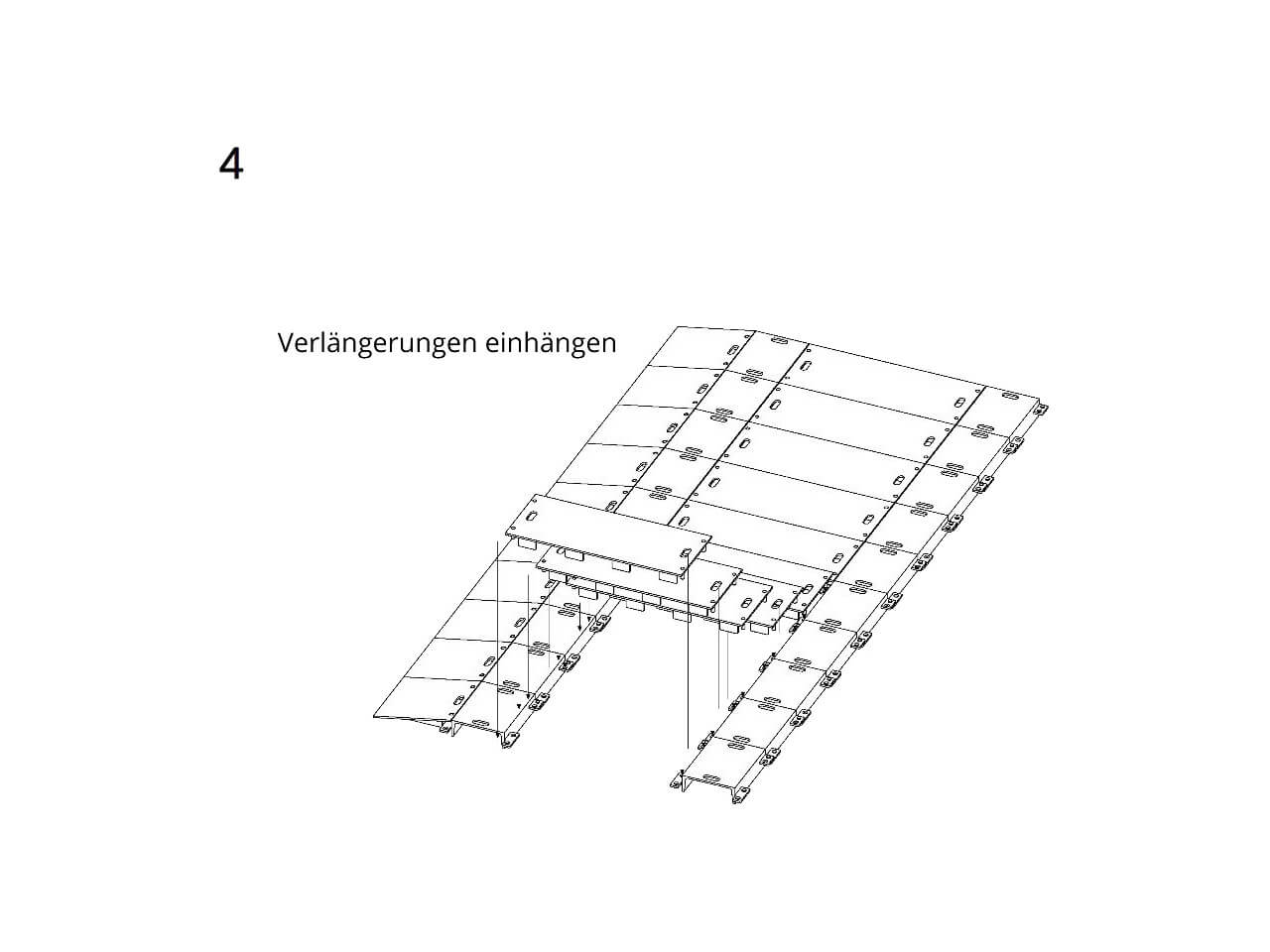 schake set mit verlaengerungselement wird eingesetzt zu einer schlauch- und kabelbruecke