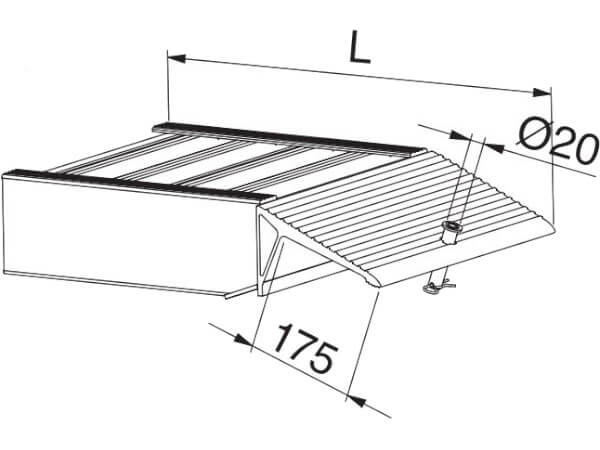 werkseitig angebrachtes auflager einer vollgummi-auffahrrampe typ avsv 150