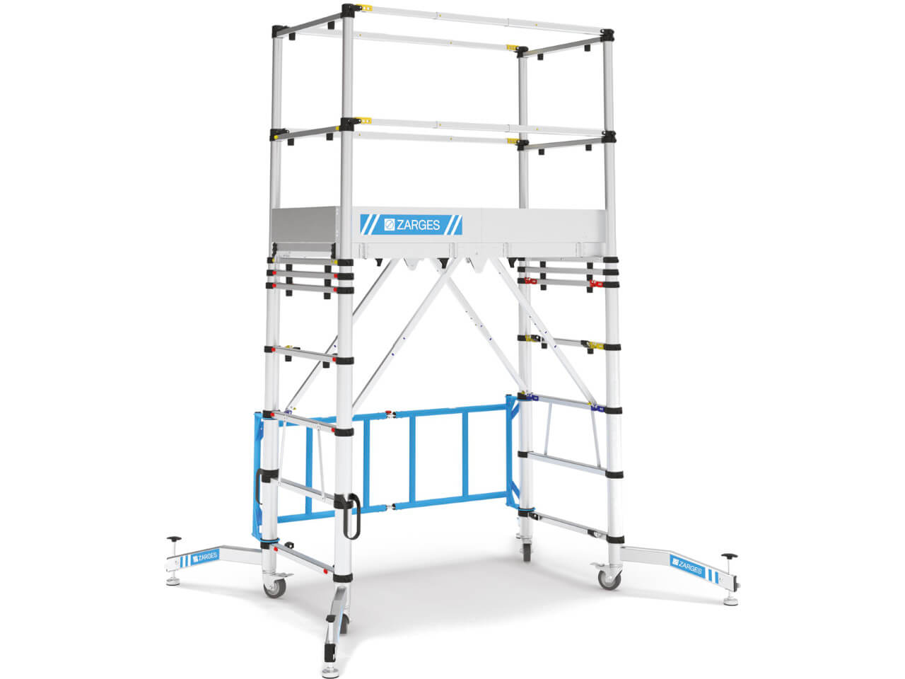 zarges teletower als hoehenverstellbaren und fahrbaren geruest