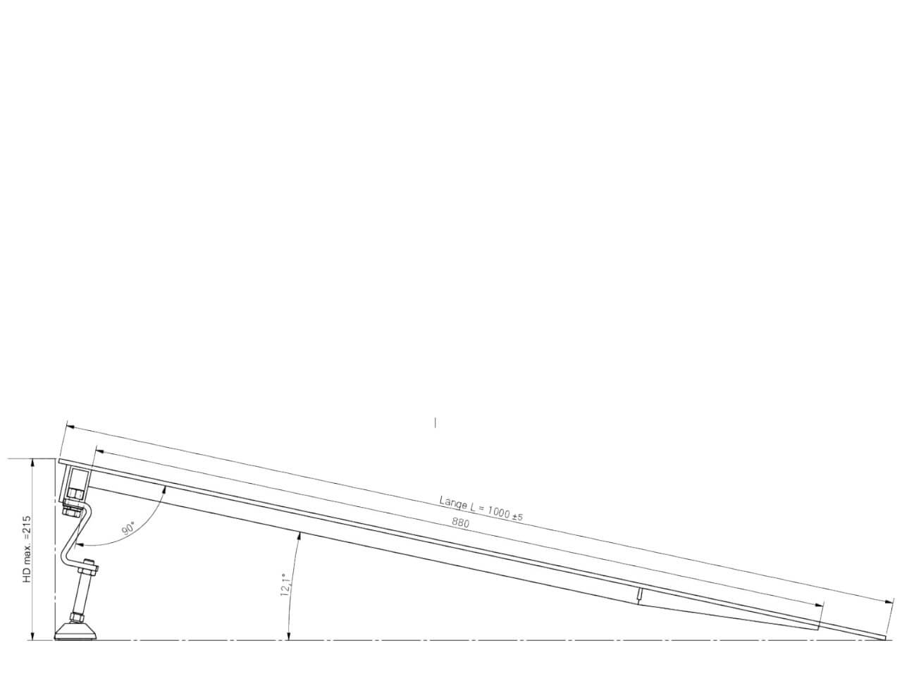 technische zeichnung einer keilbruecke sbk bis 215 mm hoehe