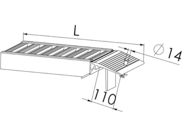 standardauflager der avs 80 auffahrrampe