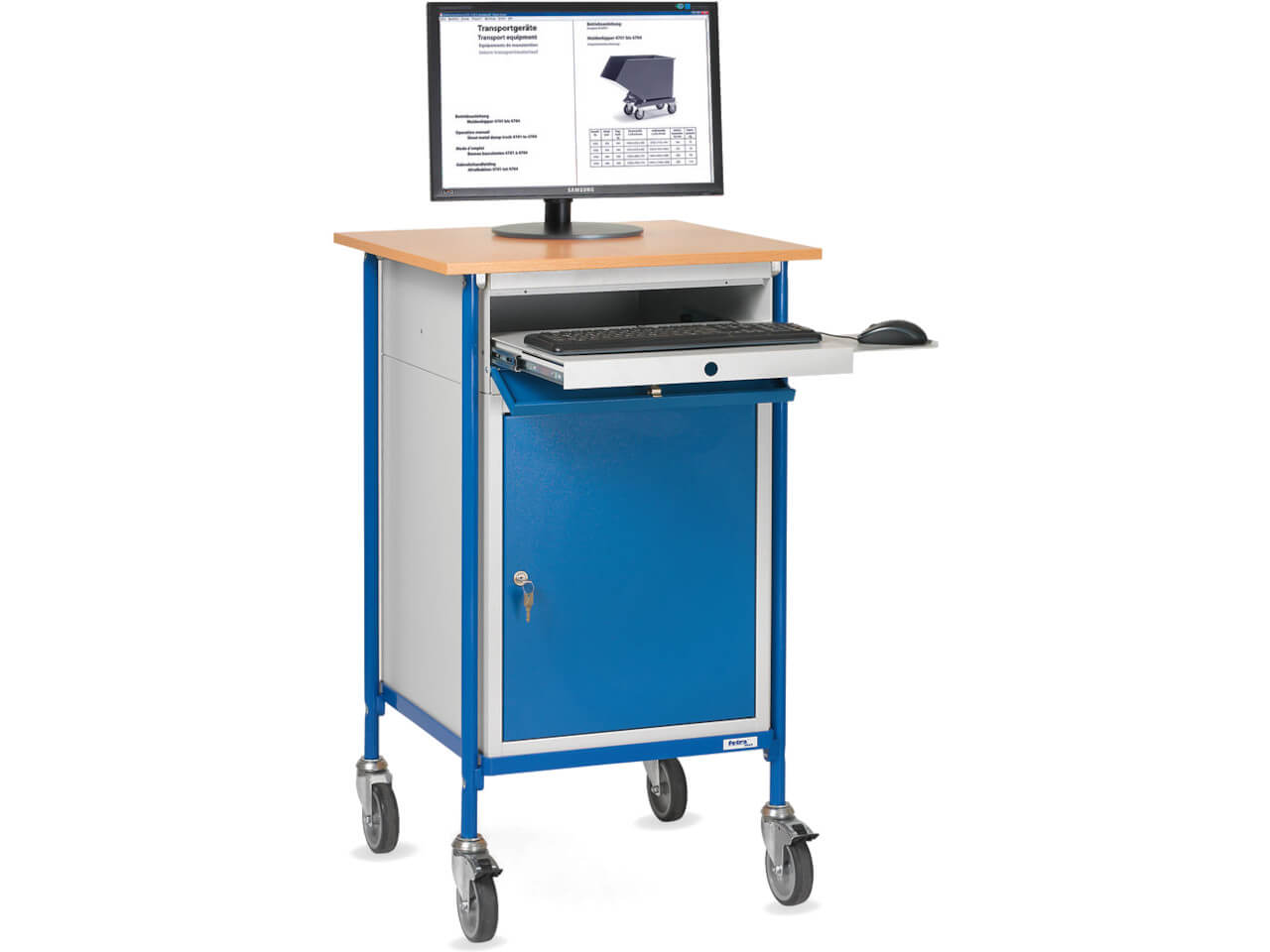 fetra rollpult 5839 mit schublade fuer eine tastatur