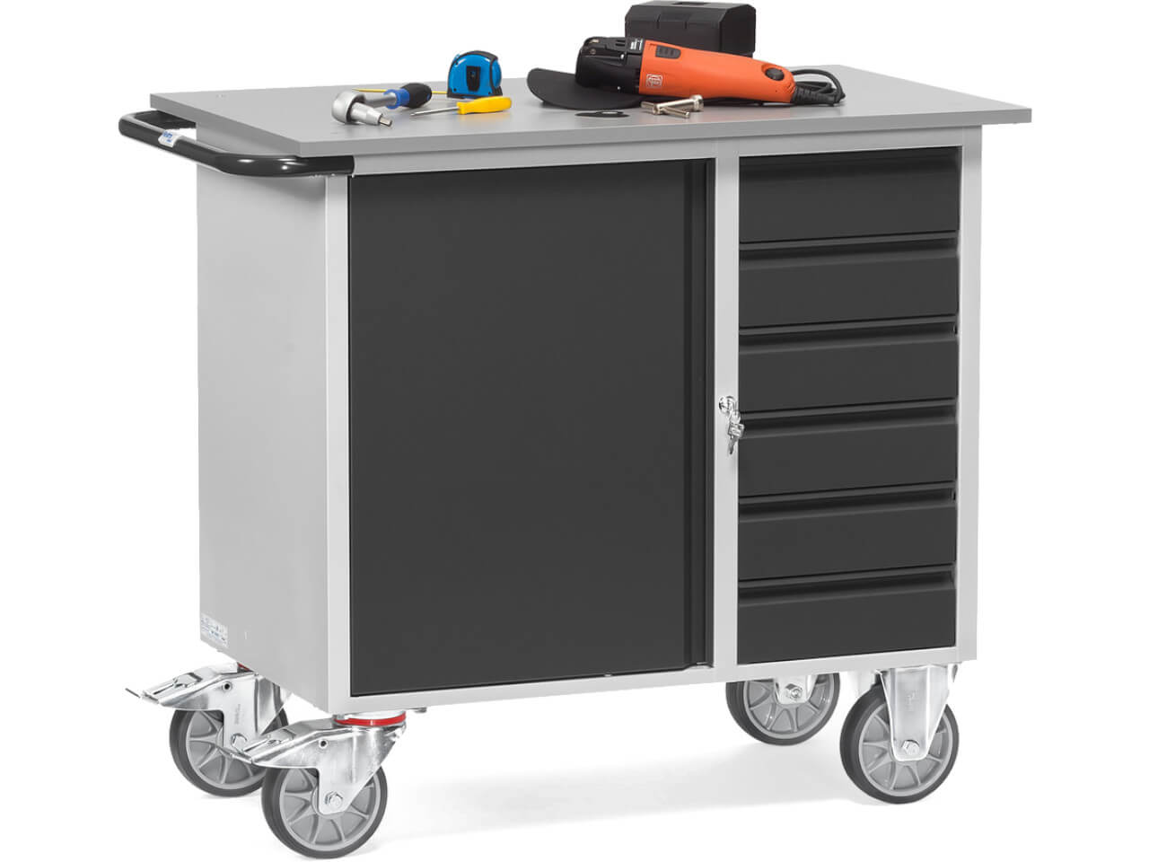 fetra werkstattwagen 2450-7016 in grau und schwarz