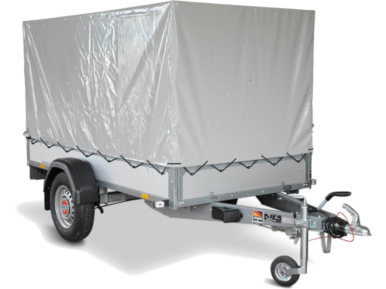 stema anhaenger basic stl mit 100 cm hohen spriegel inklusive grauer plane