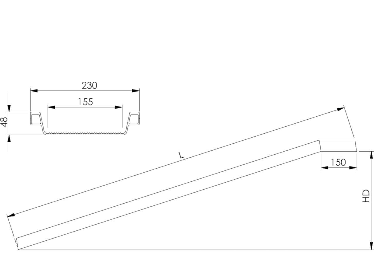 technische skizze einer abs auffahrrampe von altec