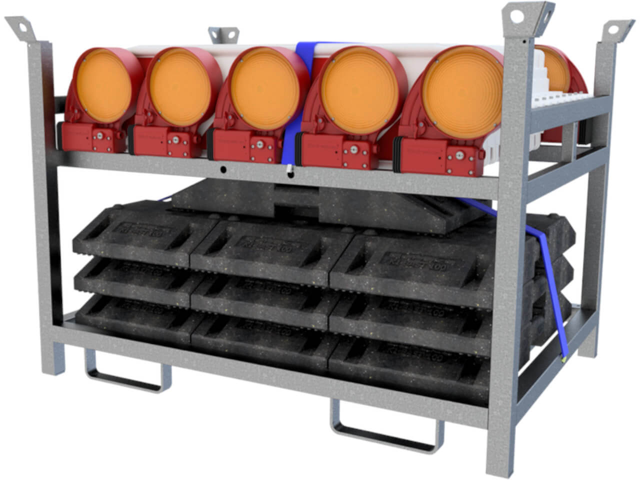 schake nox leitbaken-set bestehend aus stapelpalette, leitbaken, fussplatten und leuchten