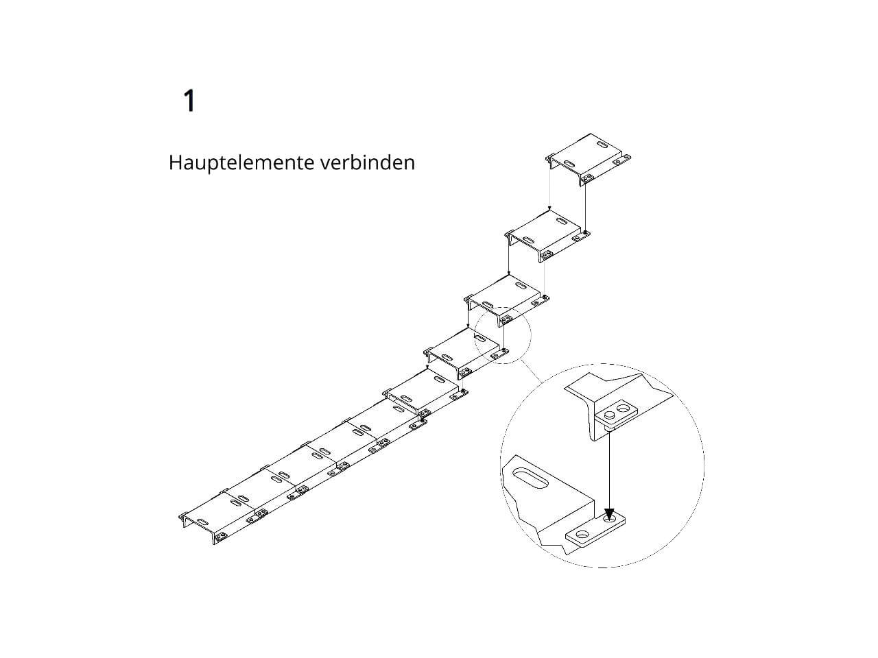 schake schlauch- und kabelbruecke hauptelemente verbinden