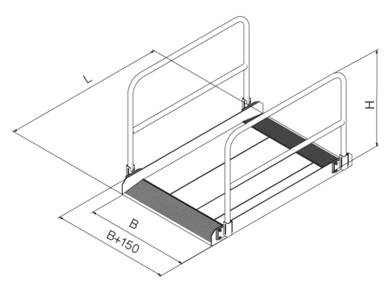 technische zeichnung einer bss baustellen grabenbruecke von altec