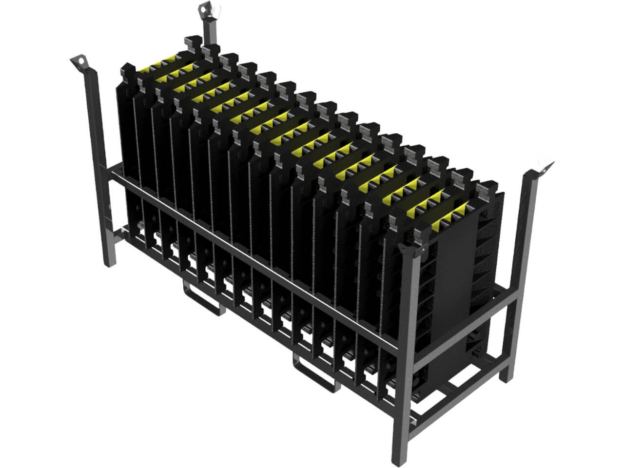 schake lager- und transportpalette mit 15 kabelbruecken