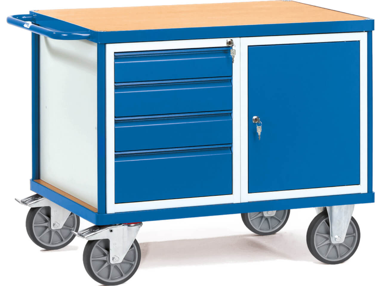 2476 fetra werkstattwagen mit 4 schubladen und 1 schrankfach