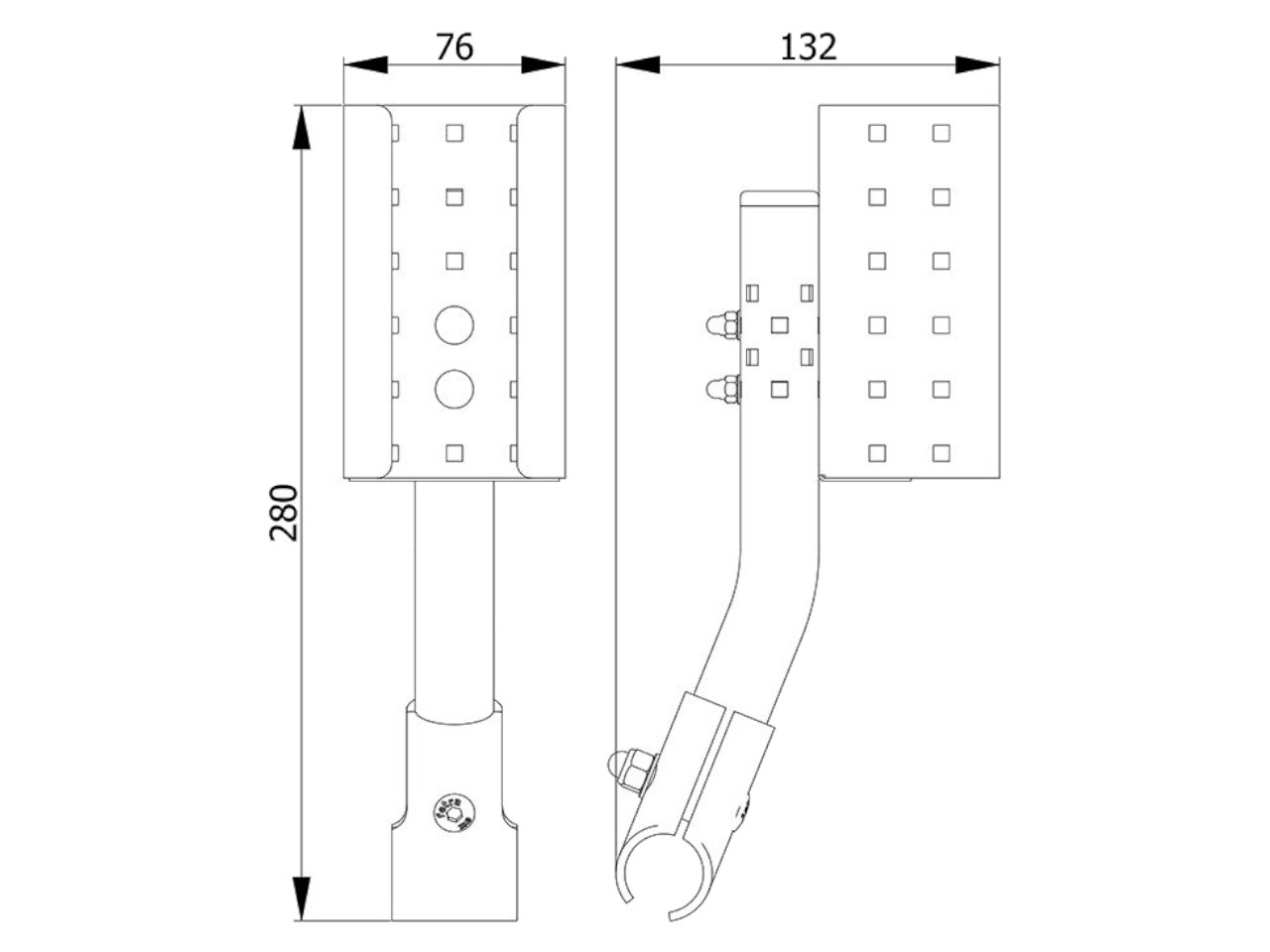 1393-e0500 desinfektionsmittelhalterung von fetra technische zeichnung