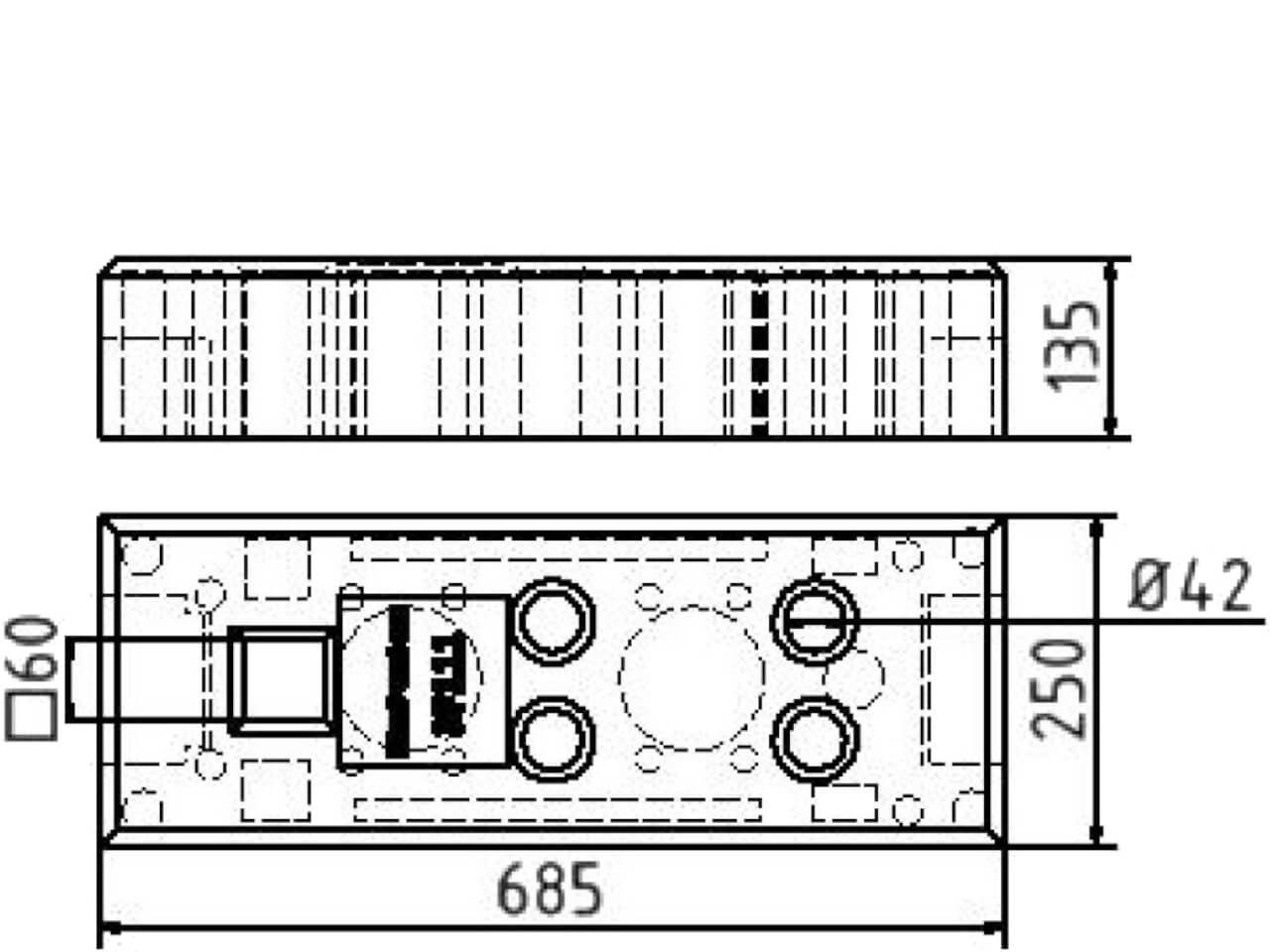 technische zeichnung bauzaunfuss 3f111 von schake