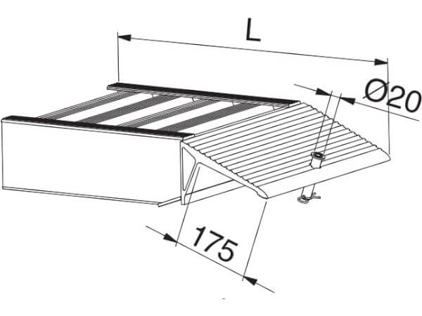 werkseitig angebrachtes auflager einer auffahrrampe vom typ avs 150 - avs 170 und avs 200