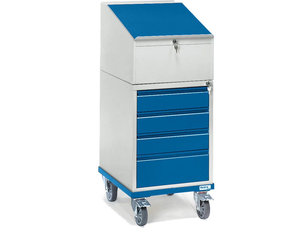 2449 fetra rollpult mit 4 schubladen und einer schreibpult-auflage