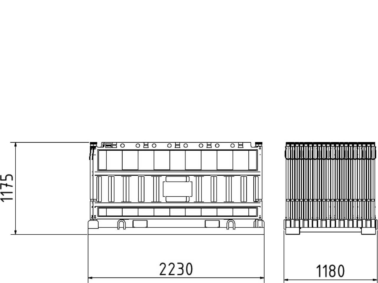 technische zeichnung einer schake schrankenzaun-set 33420k-32000