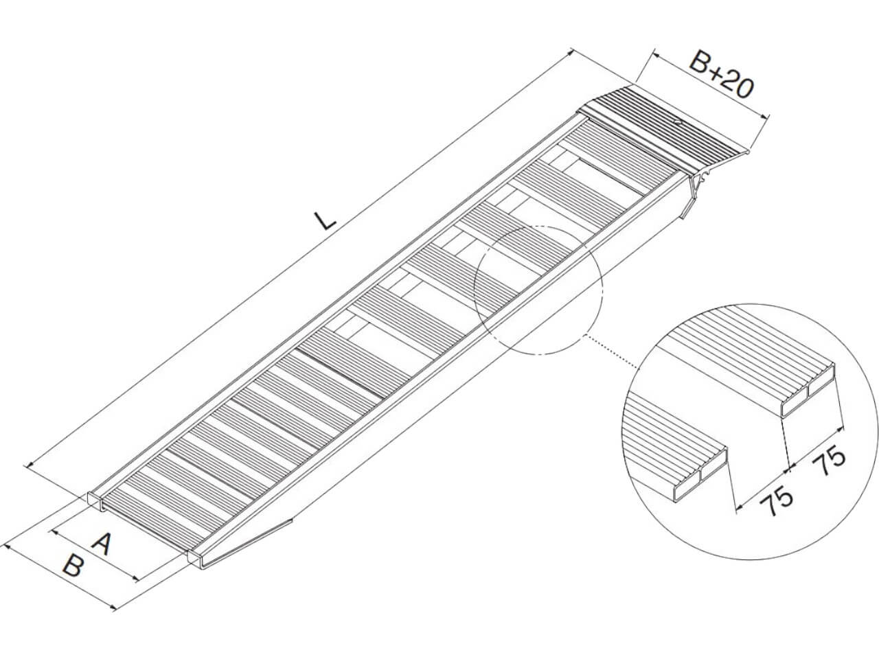 detailbild der avss sprossen auffahrrampe