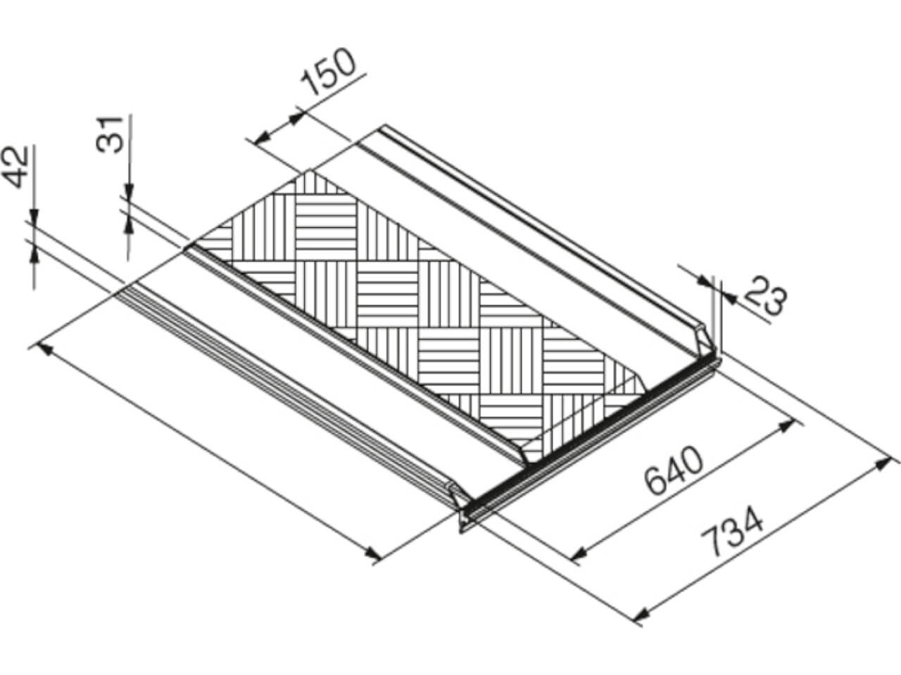 technische zeichnung einer lbgm auffahrrampe mit anschluss fuer eine pml alu plattform
