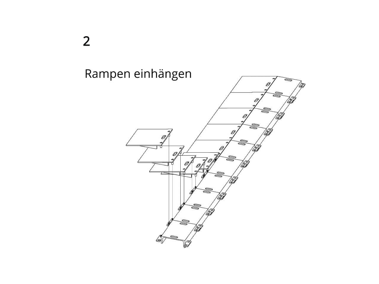 auffahrrampen verbinden mit hauptelement zu einer schake schlauch- und kabelbruecke 33931