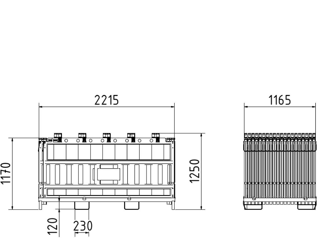 technische zeichnung und skizze vom schake absperrschranken-set 33420ka-32003