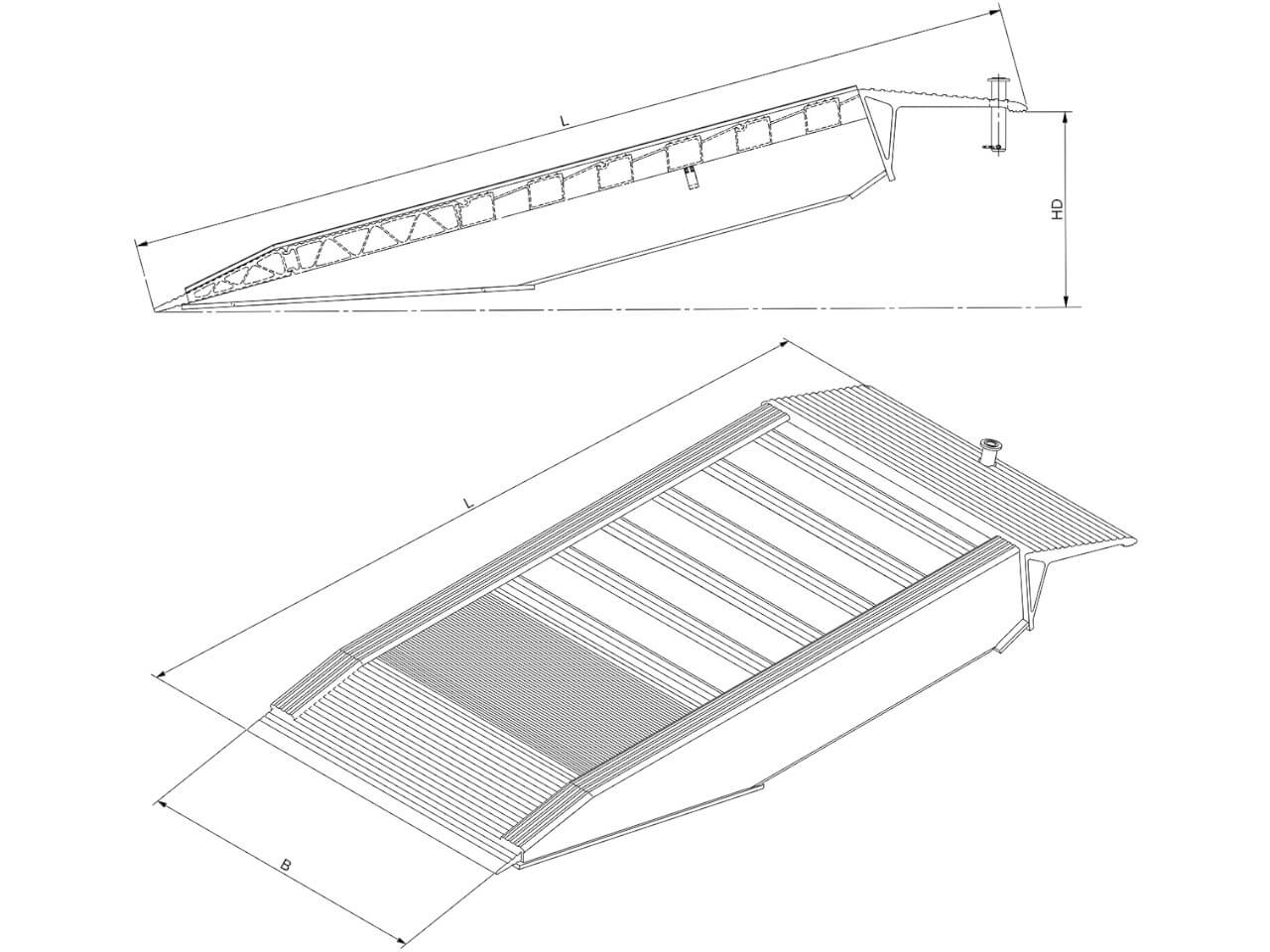 technische zeichnung von kurzrampen und bordsteinrampen avs von altec