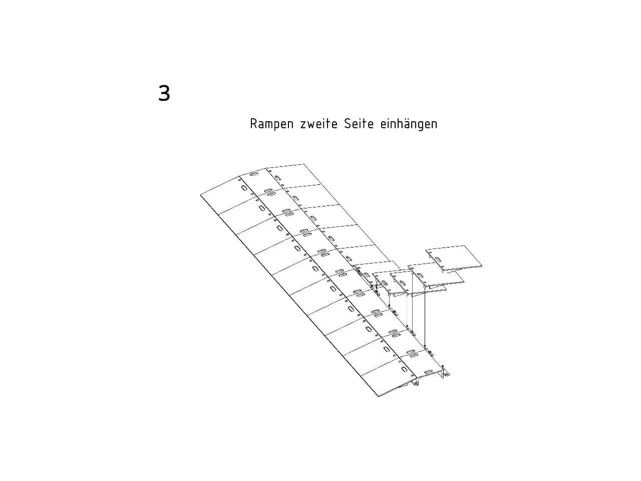 skizze zum aufbaue einer kurzen schake schlauchbruecke und kabelbruecke