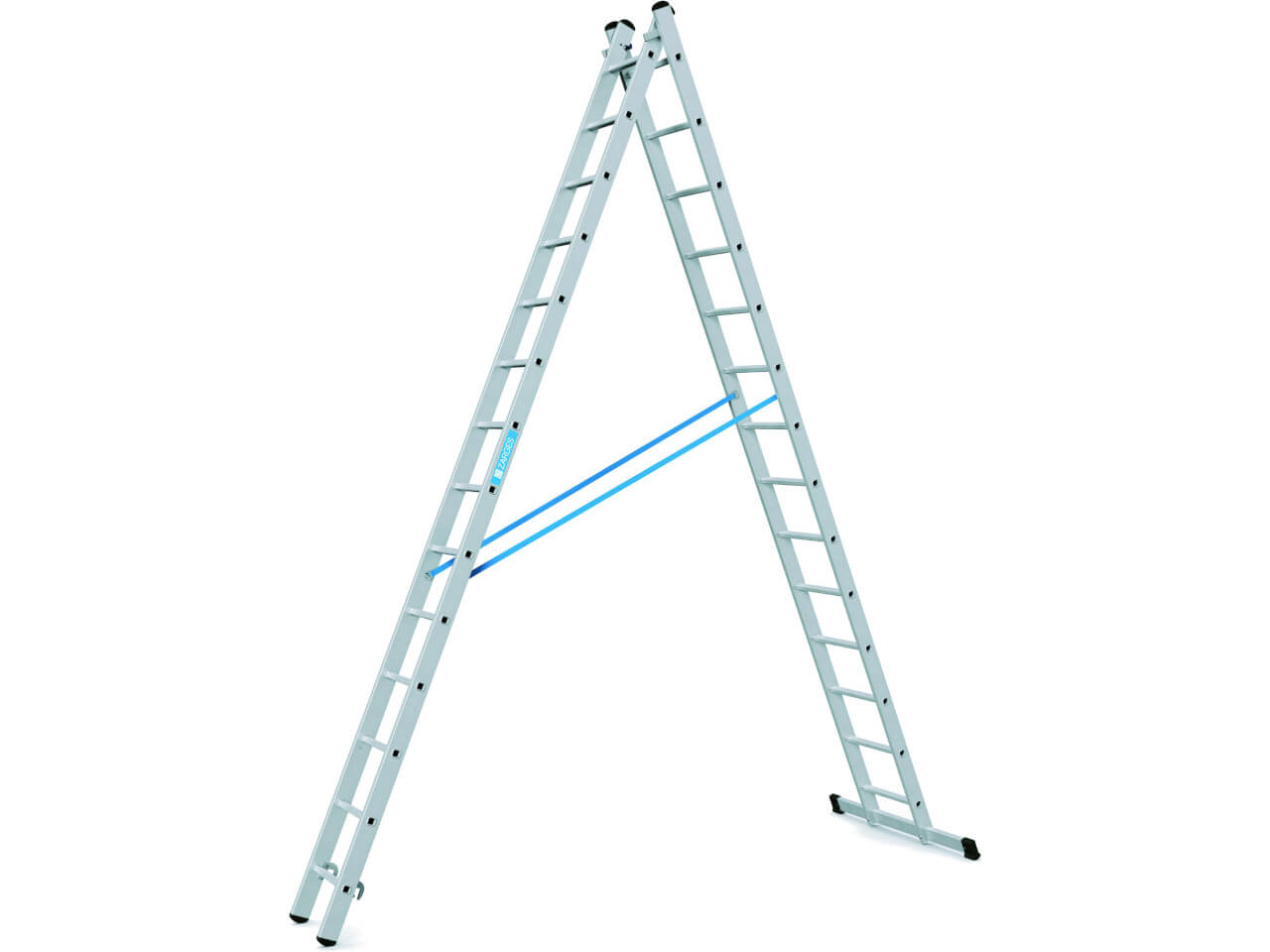 42574 zarges 2x14 sprossen mehrzweckleiter aus alu