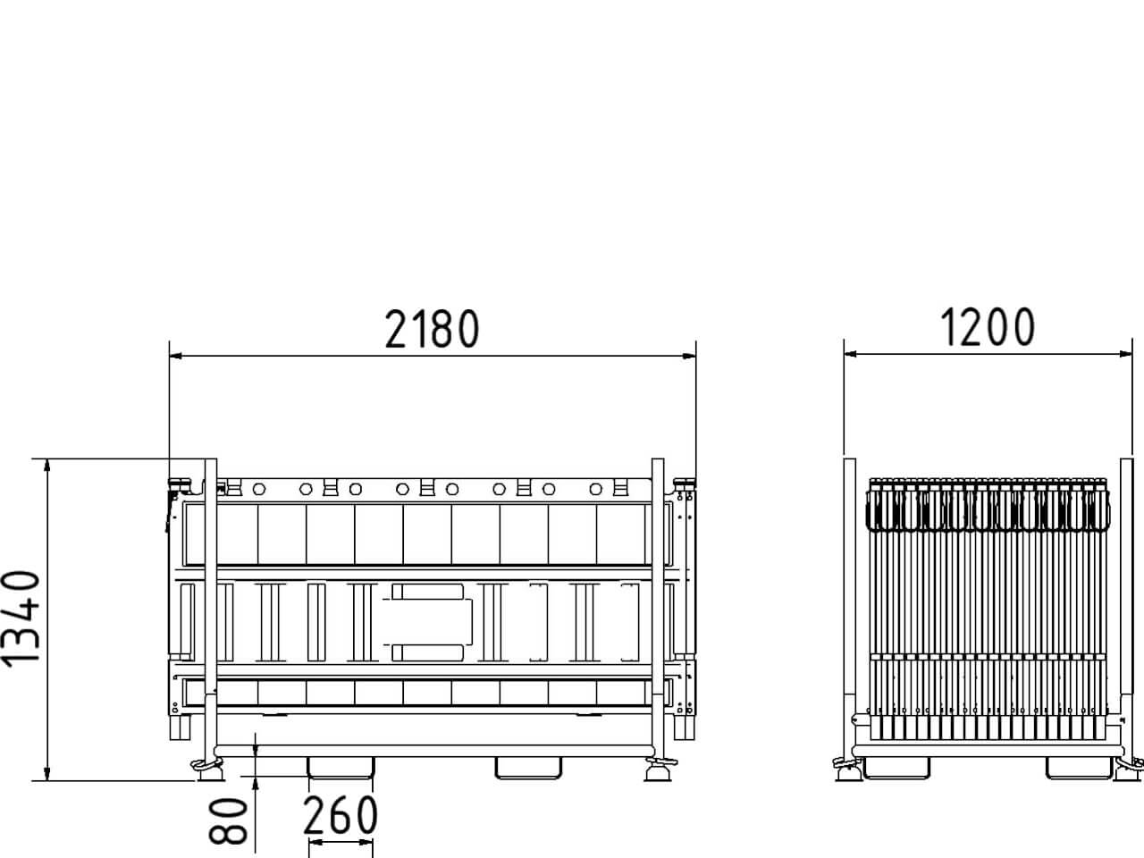 technische skizze vom schrankenzaun-set 33420k-32001-0