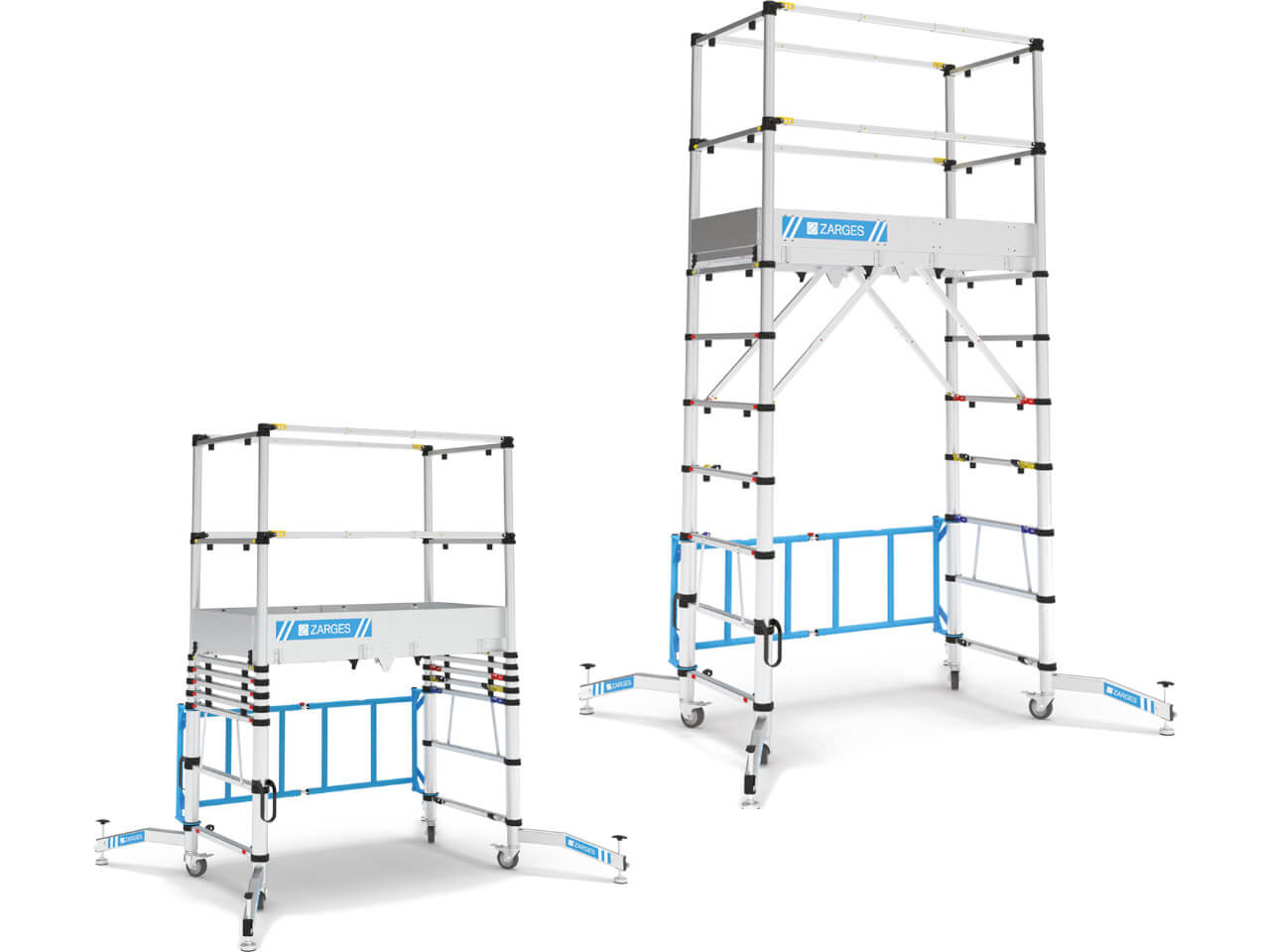 zarges teletower in verschiedenen groessen bis 2 meter plattformhoehe