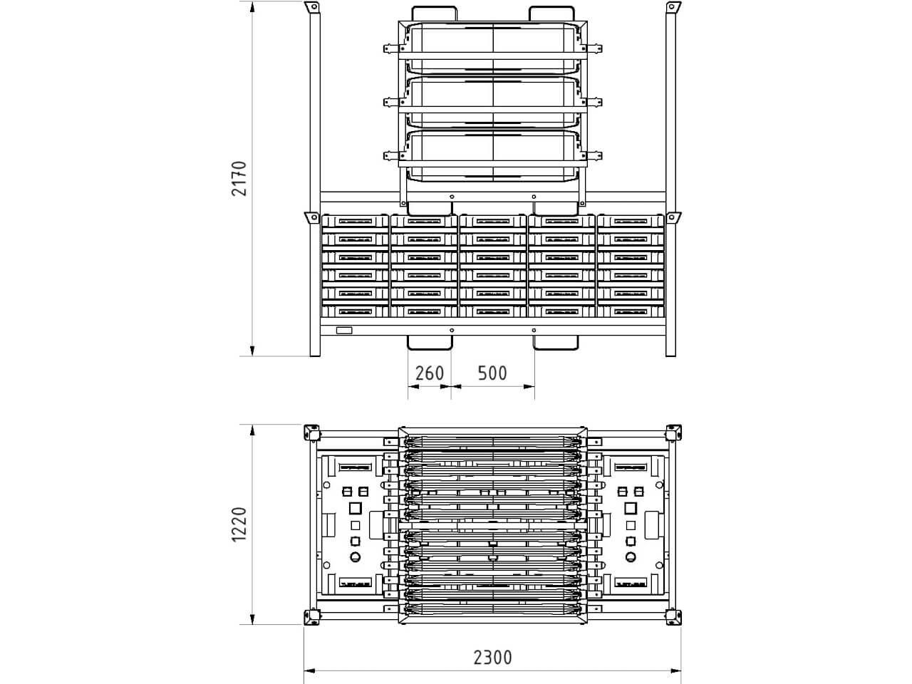 technische zeichnung vom schake baken-set 36nox-set2