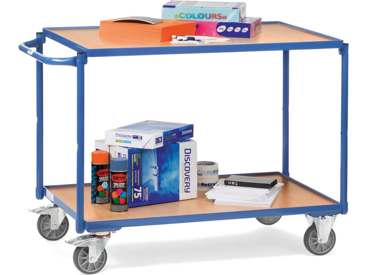 fetra 2940 tischwagen mit 2 etagen-holzplatten