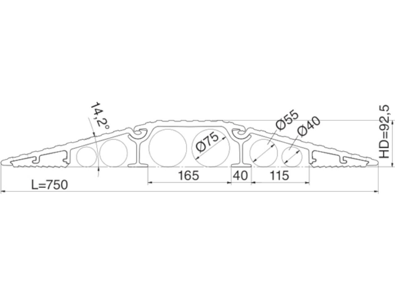 skr schlauchbruecke fuer zwei schlaeuche oder kabel bis 75 mm durchmesser