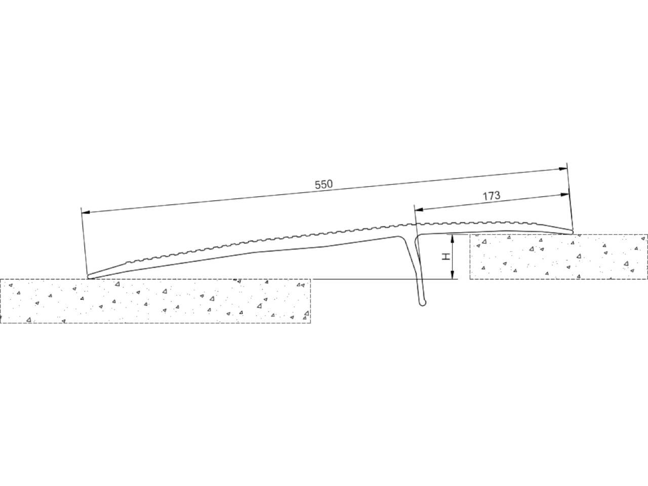 seitliche ansicht der hfb 50 ueberladebruecke