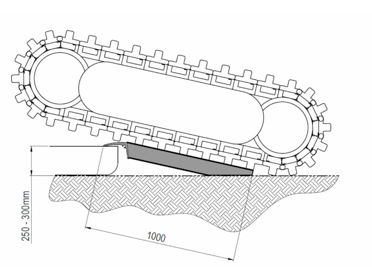 technische zeichnung einer bo kurzrampe von mauderer