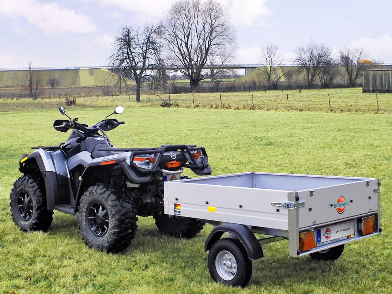 Nabe und Achsschenkel für Quad, ATV-Anhänger, 4 Bolzen, 100 mm, PCD, 40 x 40 mm, 900 kg (pro Paar