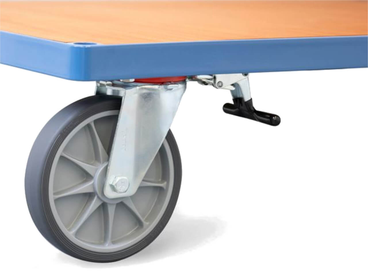 Rollensatz 4 Rollen 100 Mm Polyurethan Braun - 2 Lenkrollen Mit Feststeller + 2 Bockrollen